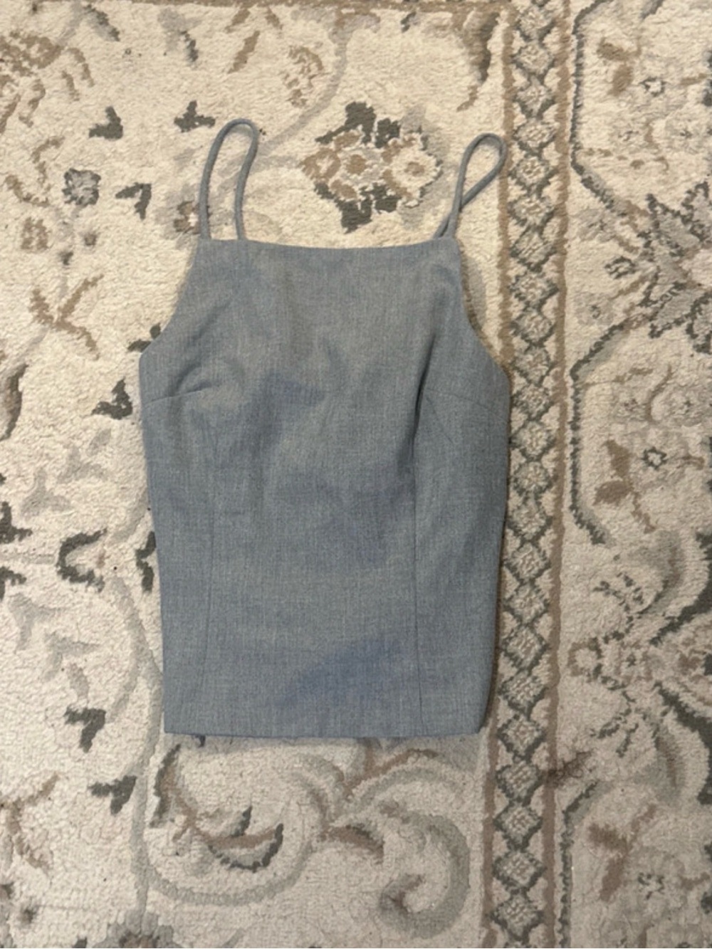H&M Light Grey Spaghetti-Strap Slim Top